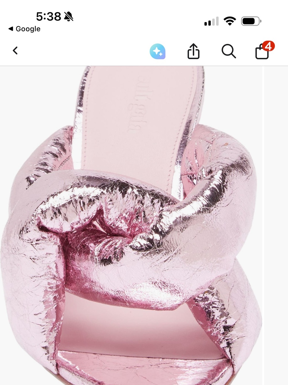Cult Gaia Metallic Pink Knotted Slide Mule SOLD OUT EVERYWHERE! - Picture 2 of 13